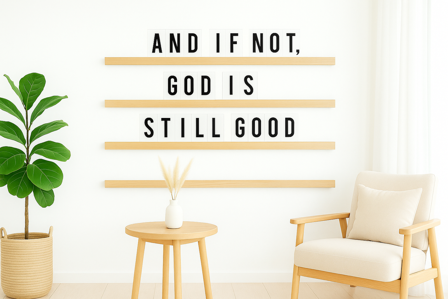 Personalized Wooden Letter Shelf Set – Modern Rustic Changeable Quote Display