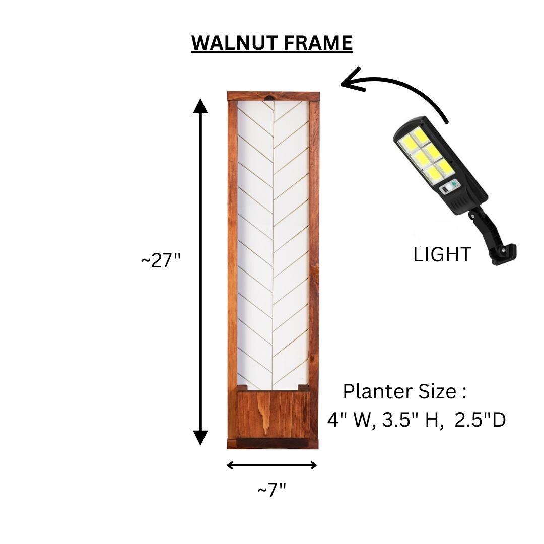 Vertical Address Sign Planter: Solar LED Lighted House Number Plaque