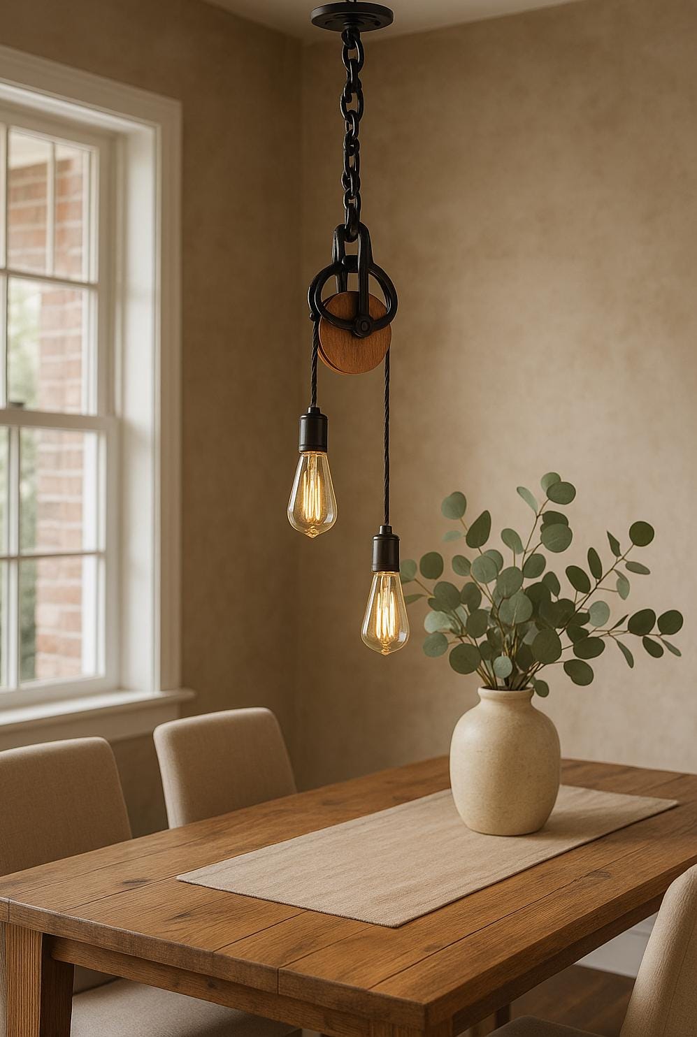 UL Listed Farmhouse Kitchen Pendant Light - Rustic Chandelier for Kitchen Island
