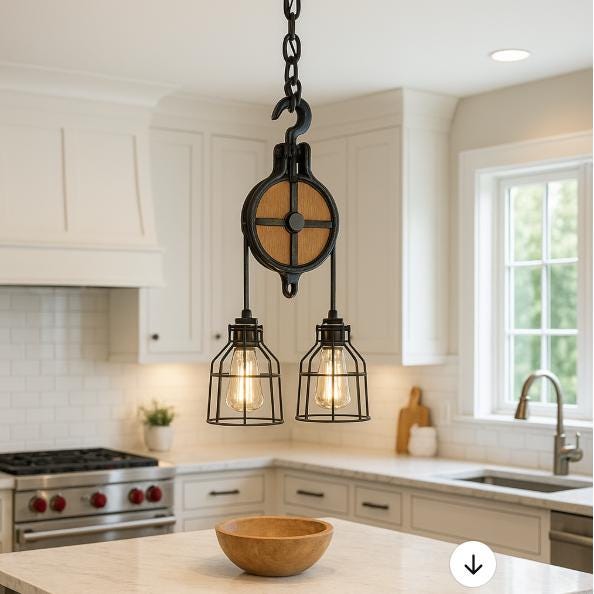 UL Listed Modern Farmhouse Pendant Light Fixture - Kitchen Island Lighting