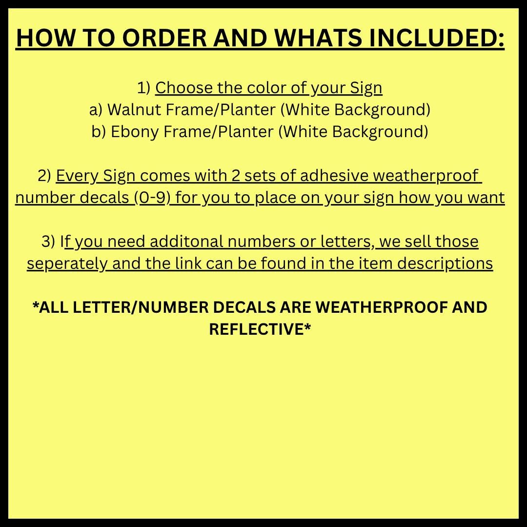 Vertical Address Sign Planter: Modern House Number Plaque