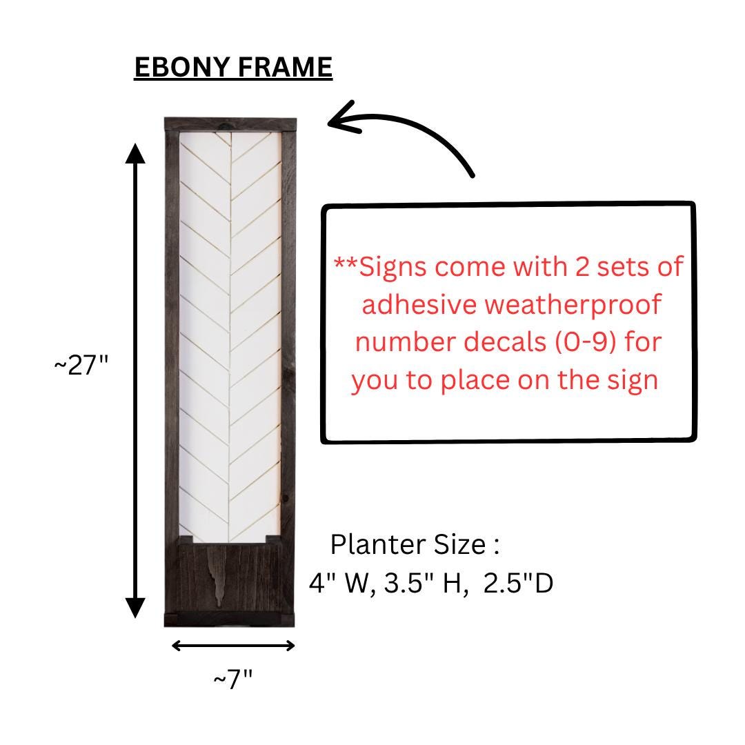 Vertical Address Sign Planter: Modern House Number Plaque