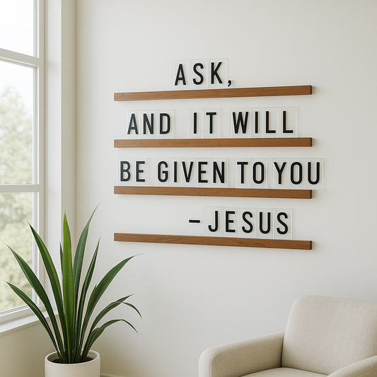 Scripture & Quote Display Ledges – Rustic Farmhouse Wooden Letter Boards with Changeable Letters
