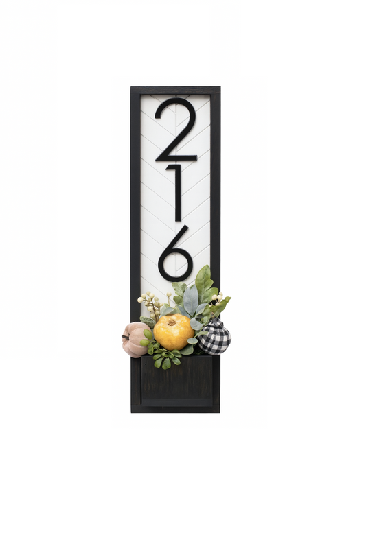 Fairview Unique Housewarming Gift - Modern Address Plaque with Planter