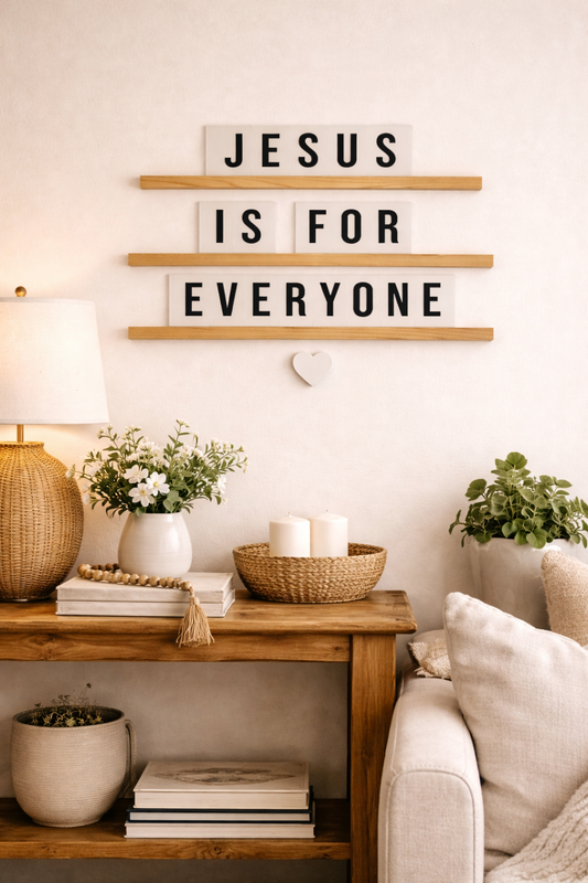 Scripture & Quote Display Ledges – Rustic Farmhouse Wooden Letter Boards with Changeable Letters
