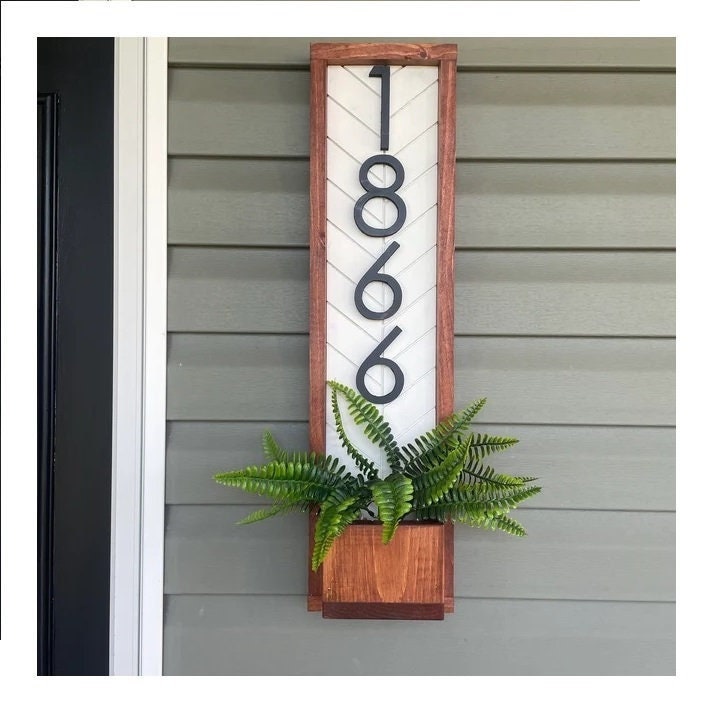 Fairview Vertical Address Planter, House Number, House Number Sign, Address Sign, Address Plaque Personalized Numbers, Housewarming Gift