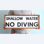 Pool Signs, Pool Rules, Shallow Water, No Diving Sign, Pool Decor, Outdoor Pool Signs, Wood Signs, Backyard Signs, Deck Patio Porch Signs