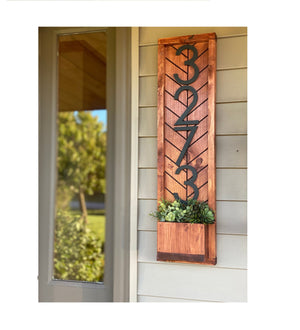 Fairview House Numbers, Rustic House Numbers Plaque sign - Personalized Wall Planter for Your Home Decor