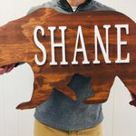 XL BEAR Adorable Baby Boy Gift: Personalized Woodland Name Sign with Bear Accent for Nursery Decor, Woodland Nursery Name Sign, Bear Nursery