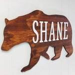 XL BEAR Adorable Baby Boy Gift: Personalized Woodland Name Sign with Bear Accent for Nursery Decor, Woodland Nursery Name Sign, Bear Nursery