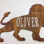 XL Lion Tiger Nursery Wall Art - Personalized Baby Name Sign for Safari Baby Shower Gift - Jungle Nursery Wall Art -Name for Baby's Room