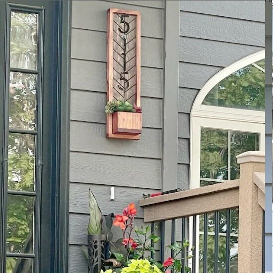 Fairview House Number Sign, Address Number, Vertical Address Sign Planter, House Number, Address Sign, Address Plaque Personalized Numbers
