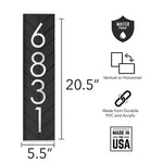 Chesapeake 100% UV & Weatherproof Vertical Address Sign, Address Plaque, Address Number Sign for Porch, Personalized PVC Address Sign Home