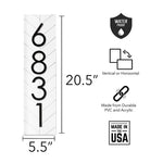 Chesapeake 100% UV & Weatherproof Vertical Address Sign, Address Plaque, Address Number Sign for Porch, Personalized PVC Address Sign Home