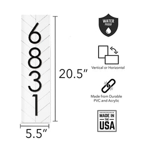 Chesapeake 100% UV & Weatherproof Vertical Address Sign, Address Plaque, Address Number Sign for Porch, Personalized PVC Address Sign Home
