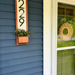 Vienna Personalized Shiplap Address Sign - Custom House Number Sign with Plant Holder - Perfect Housewarming Gift