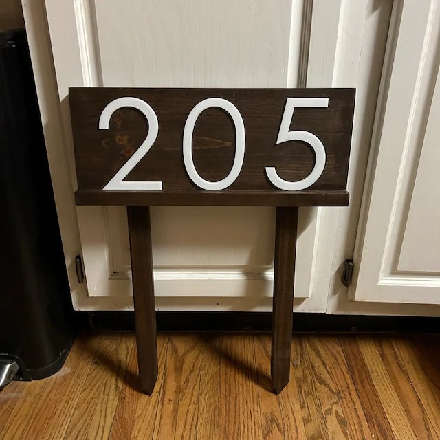Benson Personalized Lawn Address Sign - Modern House Numbers for Outside - Large Yard Address Plaque with Stakes - Upgrade Your House