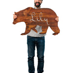 XL BEAR Adorable Baby Boy Gift: Personalized Woodland Name Sign with Bear Accent for Nursery Decor, Woodland Nursery Name Sign, Bear Nursery