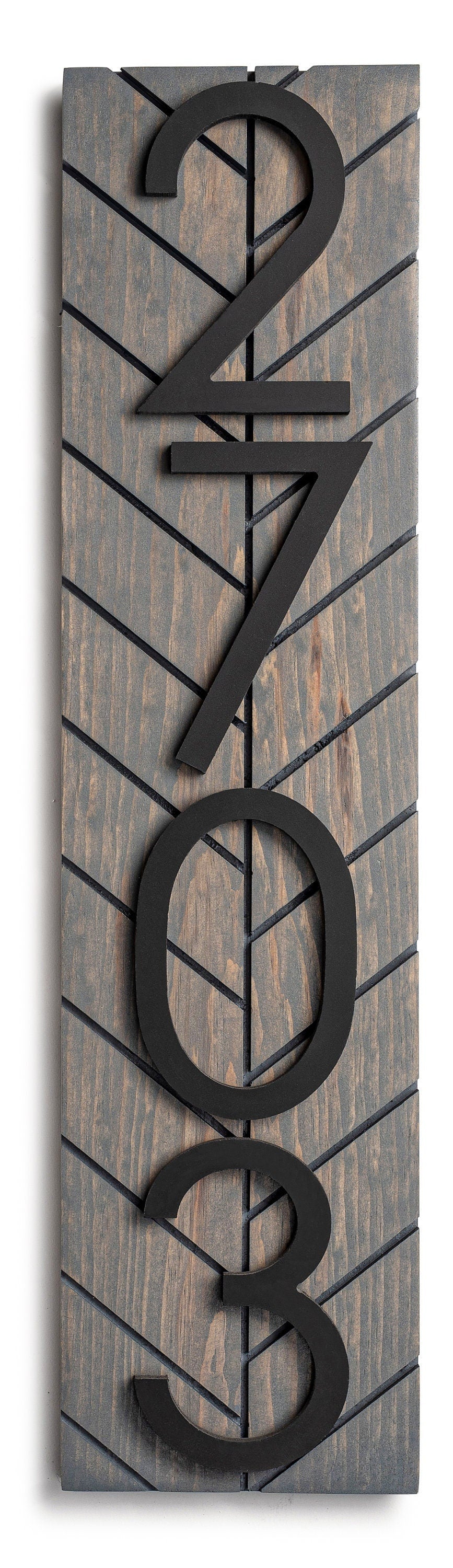 Chesapeake Housewarming Gift: Chesapeake Modern Address Plaque for Porch and Outside - Stylish House Numbers and Door Decor
