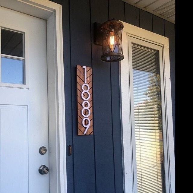 Chesapeake Premium Personalized Address Sign for Home - Chesapeake Vertical Address Plaque with Large Numbers - Perfect Porch Decor