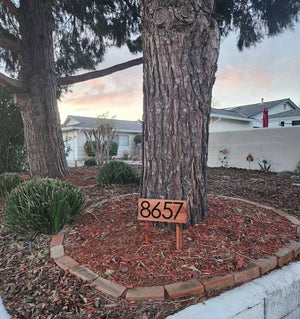 Benson Modern House Numbers for Outside - Large Personalized Lawn Address Sign with Stakes