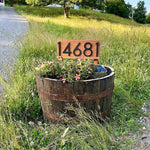 Benson Modern House Numbers for Outside - Large Personalized Lawn Address Sign with Stakes