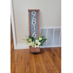 Fairview Personalized Vertical Address Planter | Rustic Housewarming Decor | Real Estate Gift