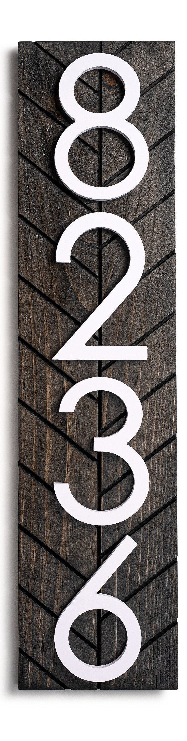 Chesapeake Modern Chesapeake Vertical Address Sign - Personalized Large House Numbers - Outdoor Address Plaque for Your Home