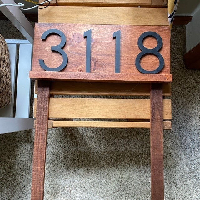 Benson Functional Art for Your Yard - Custom Address Sign, a Perfect Gift for Housewarming -Handmade Wooden House Number Plaque