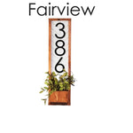 Fairview Vertical Address Sign Planter, House Number, House Number Sign, Address Sign, Address Plaque Personalized Numbers Housewarming Gift