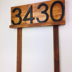 Benson lawn address sign with stakes, yard address plaque for house entryway, modern house numbers for outside, large personalized addresss