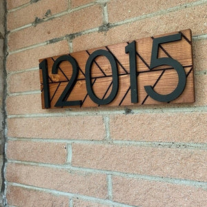 Auburn modern address plaque, personalized address sign, house numbers sign, large address numbers for house, housewarming gift, curb appeal