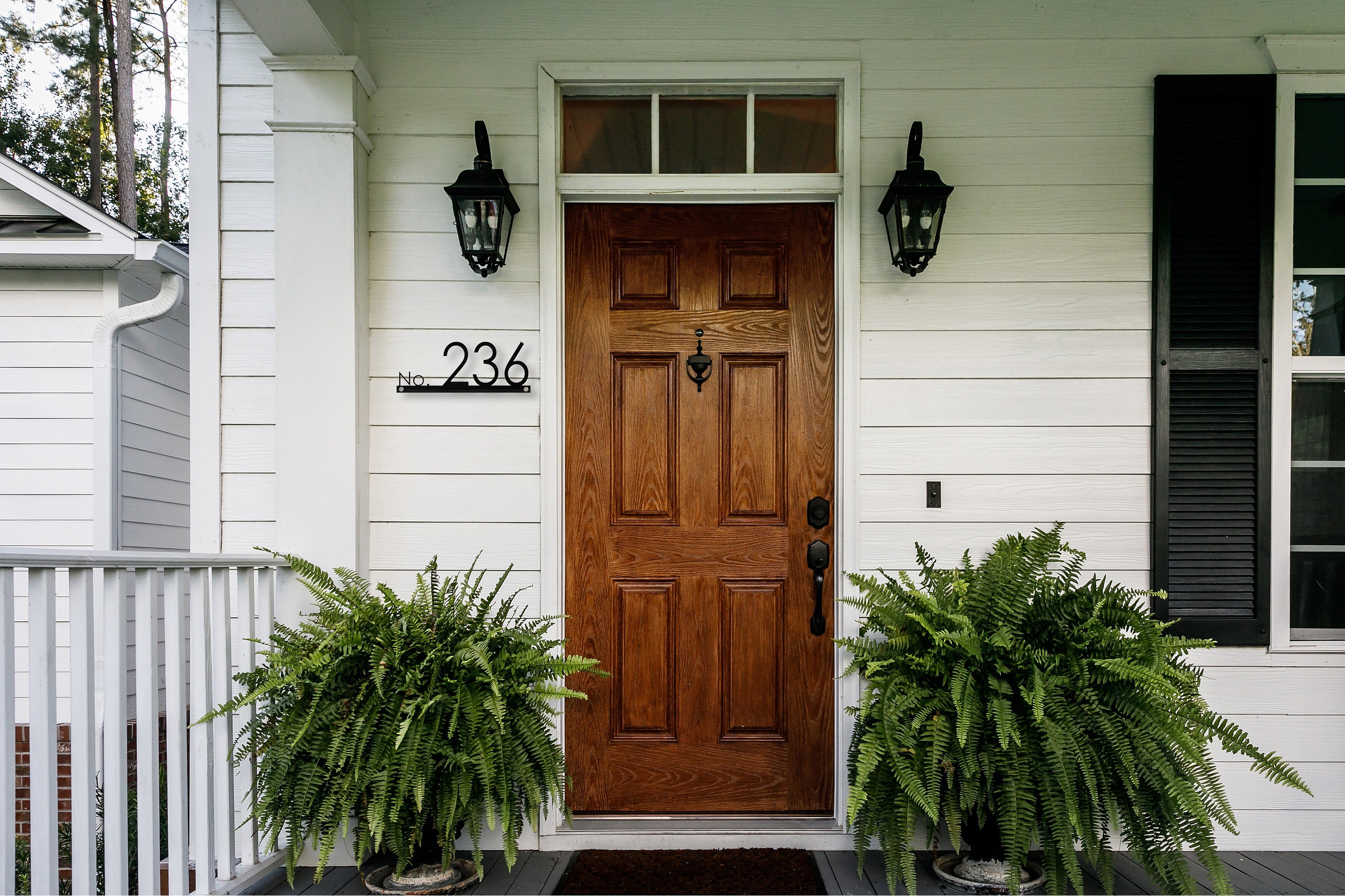 Hazelton Personalized House Number Plaque - Minimalist Design for Modern Home and Living