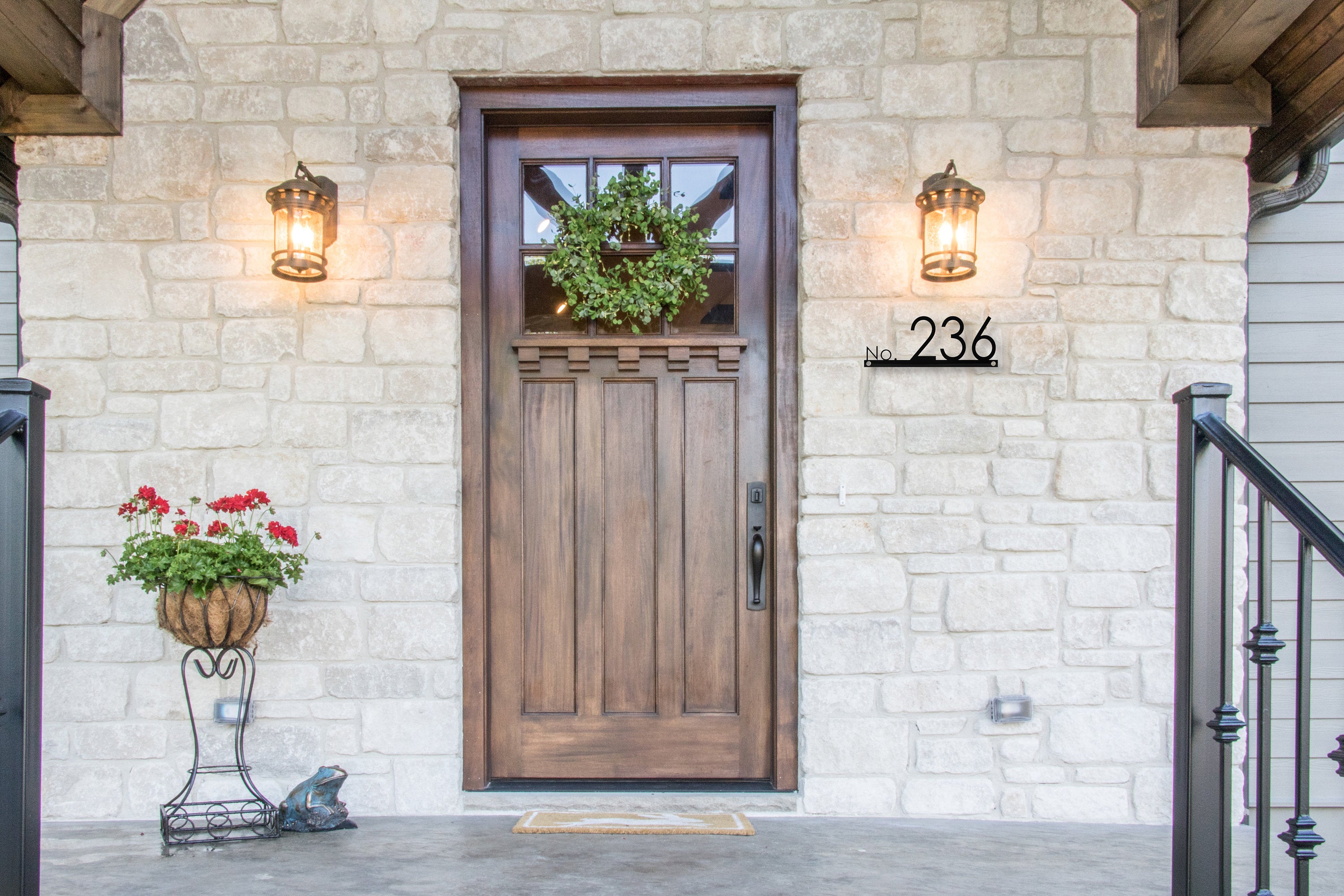 Hazelton Personalized House Number Plaque - Minimalist Design for Modern Home and Living