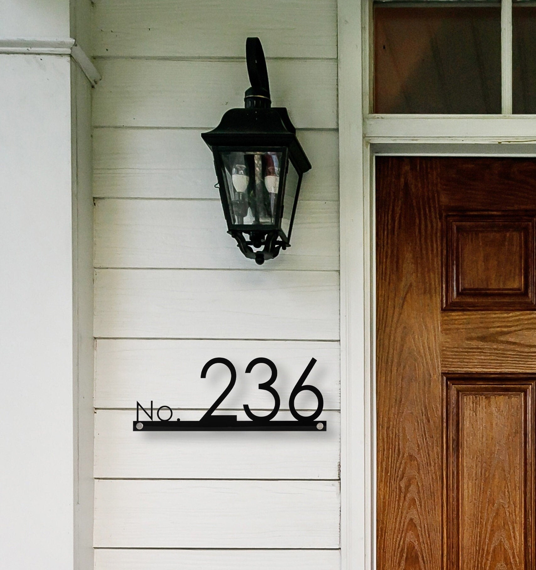 Hazelton Personalized House Number Plaque - Minimalist Design for Modern Home and Living