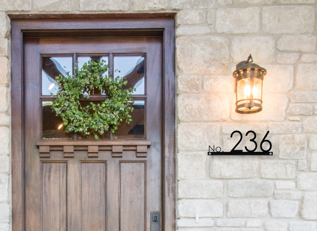 Hazelton Personalized House Number Plaque - Minimalist Design for Modern Home and Living