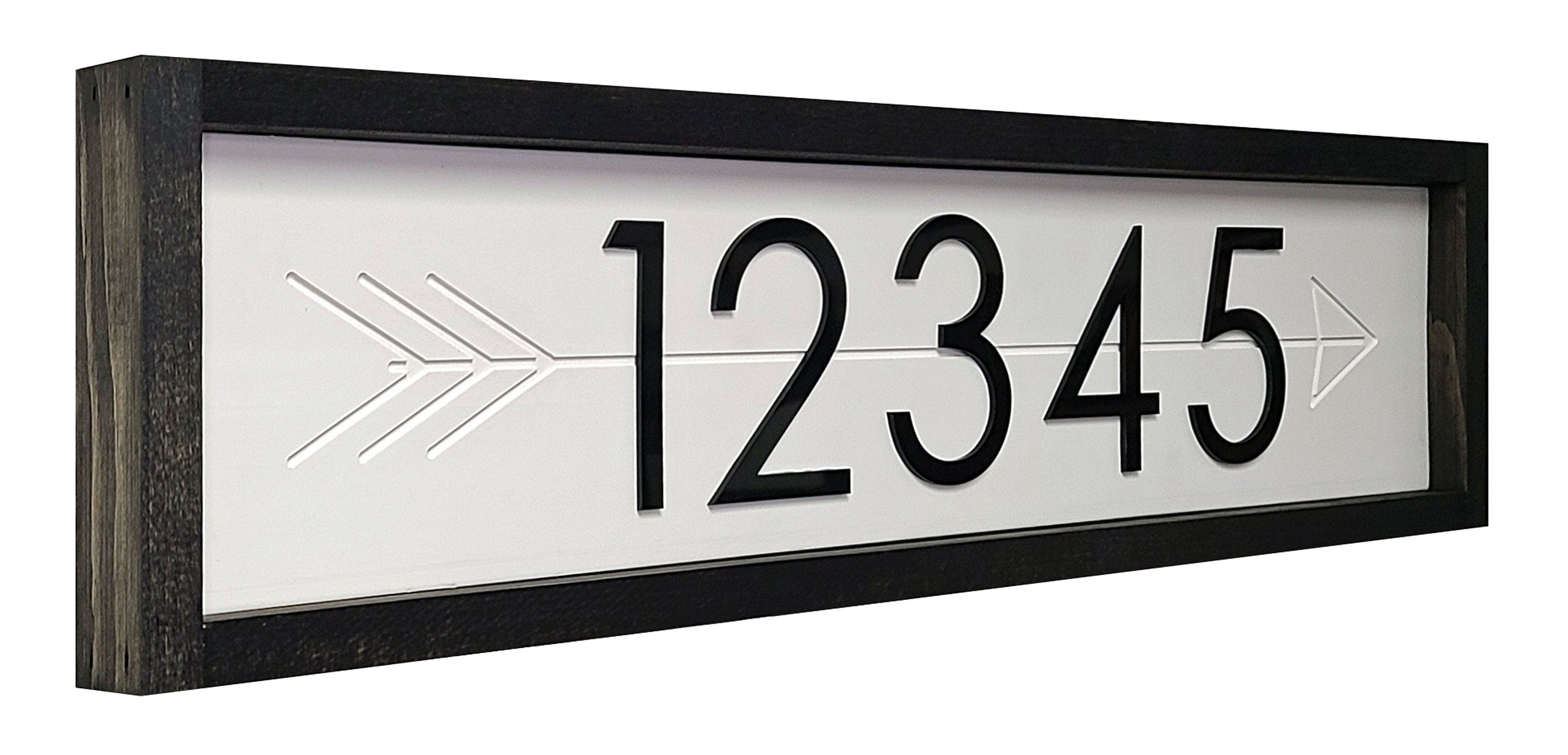 Applegate Large Arrow Address Marker for Modern Homes - Custom Farmhouse Numbers Sign