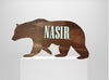 XL BEAR Custom Wooden Baby Name Sign - Nursery Wall Art, Gender Neutral Baby Gift