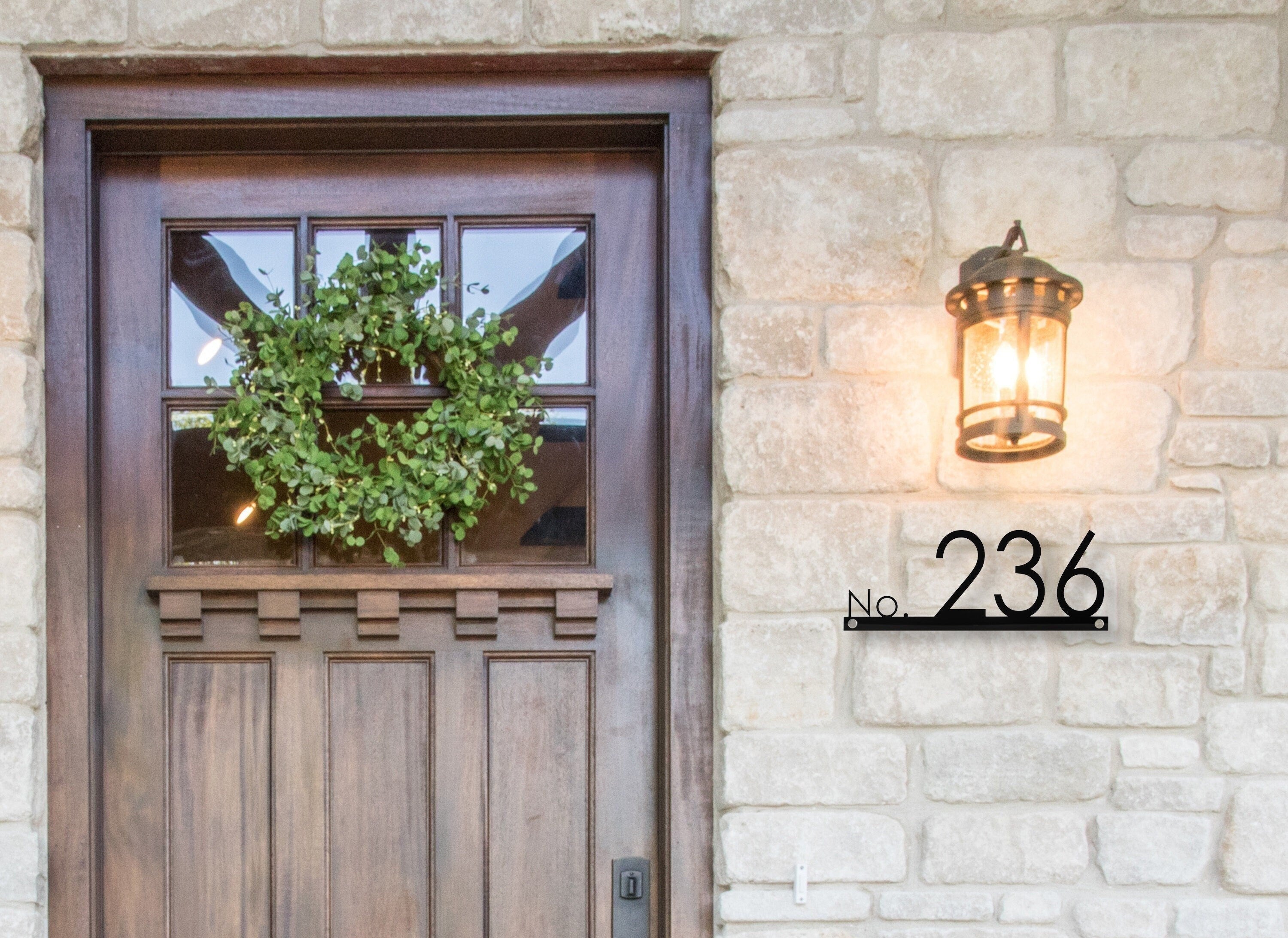 Boise Contemporary Street Address Sign - Custom Modern House Numbers Plaque