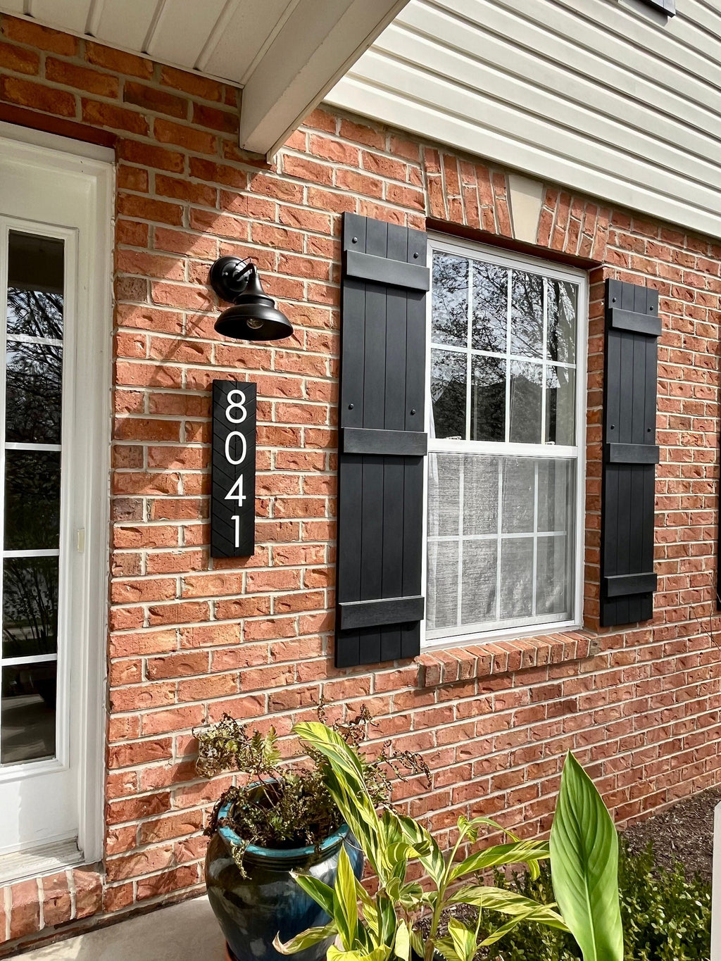 Chesapeake Black Large Outdoor Address Number Sign - Modern Personalized Address Plaque for Outside