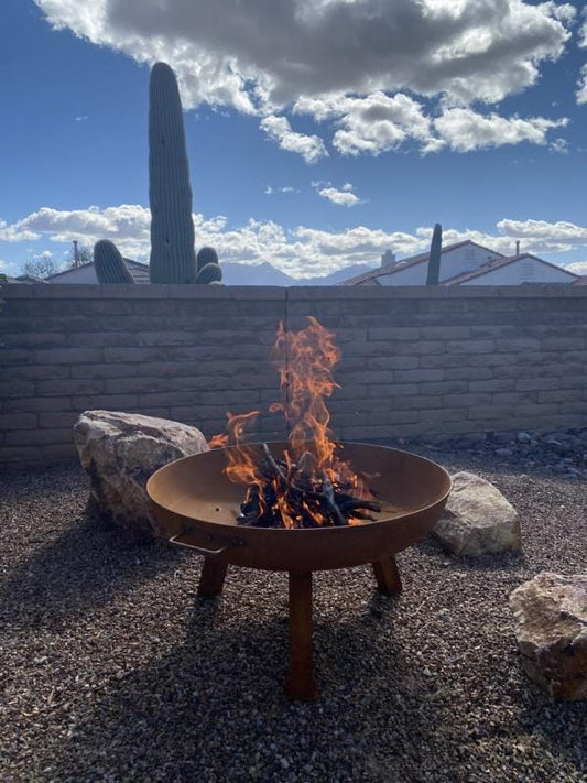 Steel Fire Pit Bowl: Outdoor Patio Fire Kettle (24/30/34 inch)
