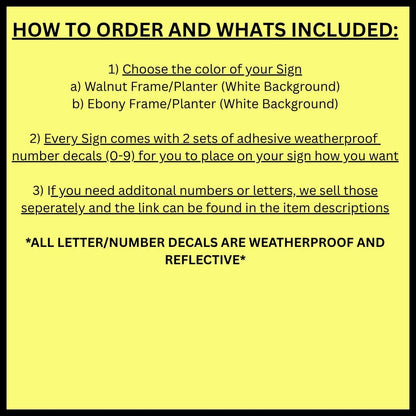 Vertical Address Sign Planter: Modern House Number Plaque