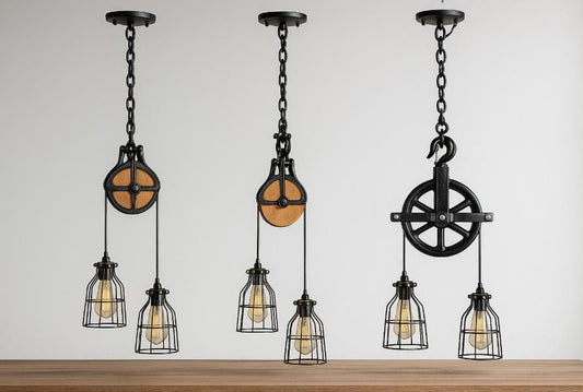 UL Listed Farmhouse Kitchen Pendant Light - Rustic Chandelier for Kitchen Island